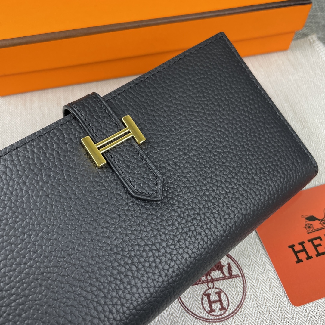 【Hermes 原版皮】。
爱马仕女士新款纯色皮革内拉链口袋竖款钱包 
💋专柜对版复刻，内有原厂代工码
