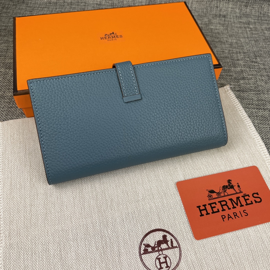 【Hermes 原版皮】。
爱马仕女士新款纯色皮革内拉链口袋竖款钱包 
💋专柜对版复刻，内有原厂代工码
