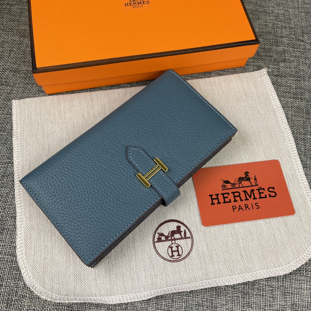 【Hermes 原版皮】。
爱马仕女士新款纯色皮革内拉链口袋竖款钱包 
💋专柜对版复刻，内有原厂代工码
