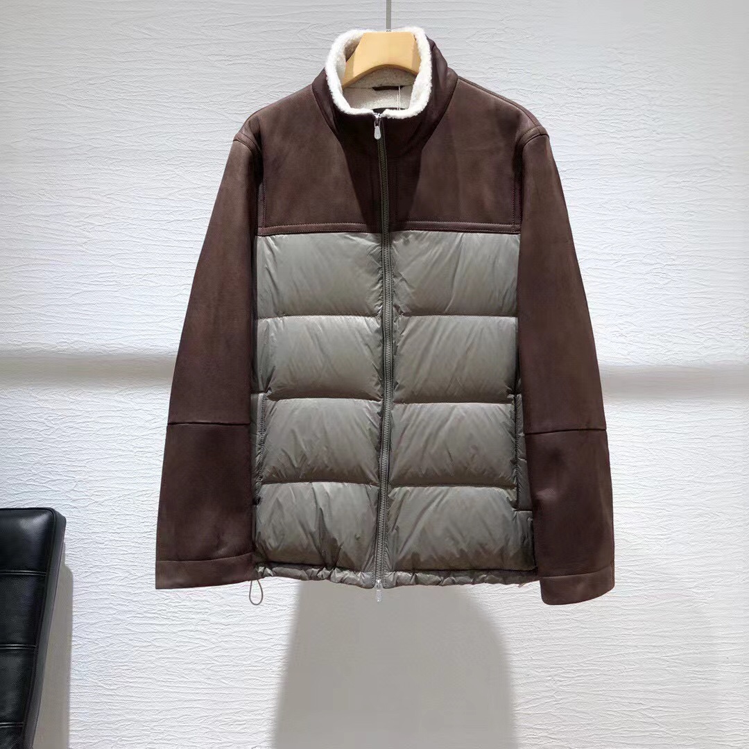 不退 现货发售 BC渠道狠货男士羔毛领皮羽绒服外套