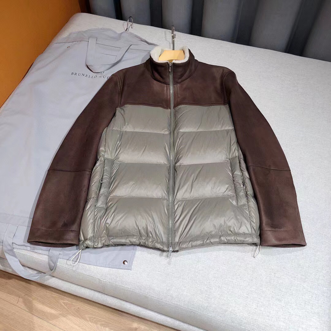 不退 现货发售 BC渠道狠货男士羔毛领皮羽绒服外套