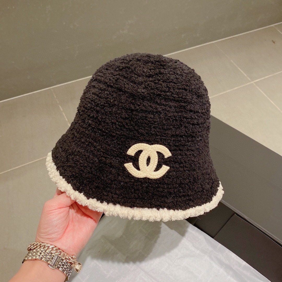 Chanel Hats Bucket Hat Black White Fall/Winter Collection