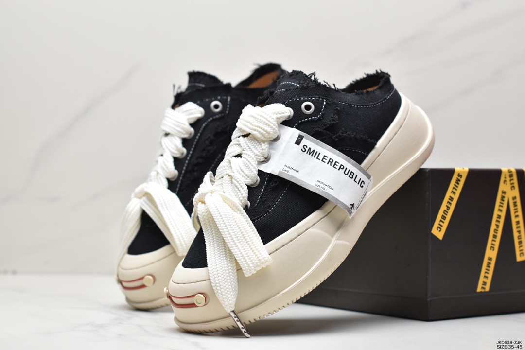 SMILEREPUBLIC thick-soled open smile canvas shoes series