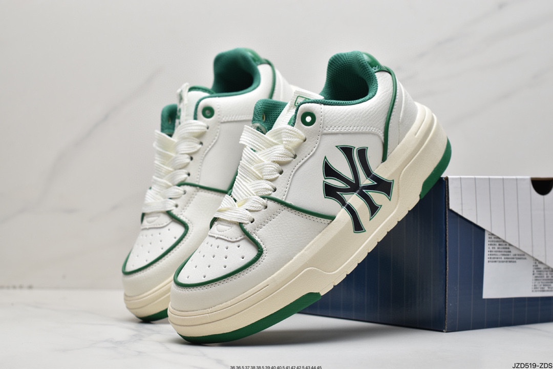 MLB Chunky Liner New York Yankees senior shoe series low top jogging shoes ”leather white black NY print”