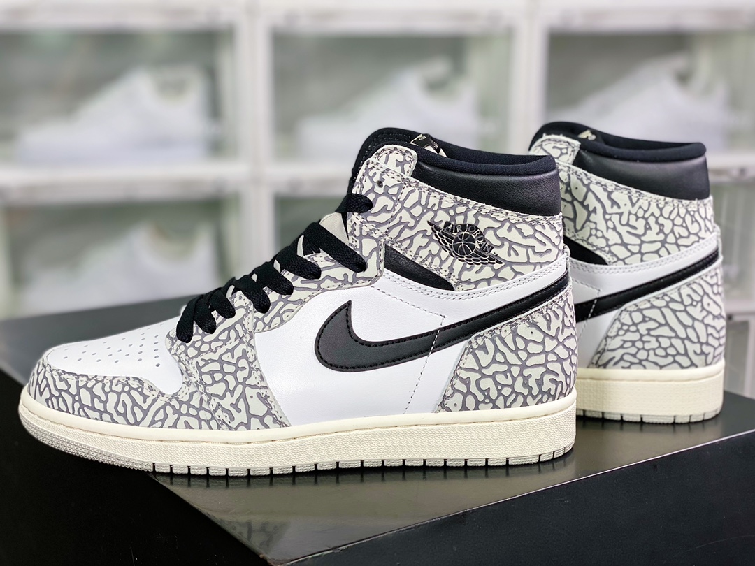 320  Air Jordan 1 Retro High OG”White Cement”AJ1代经典复古篮球鞋“白黑灰爆裂纹”DZ5485-052