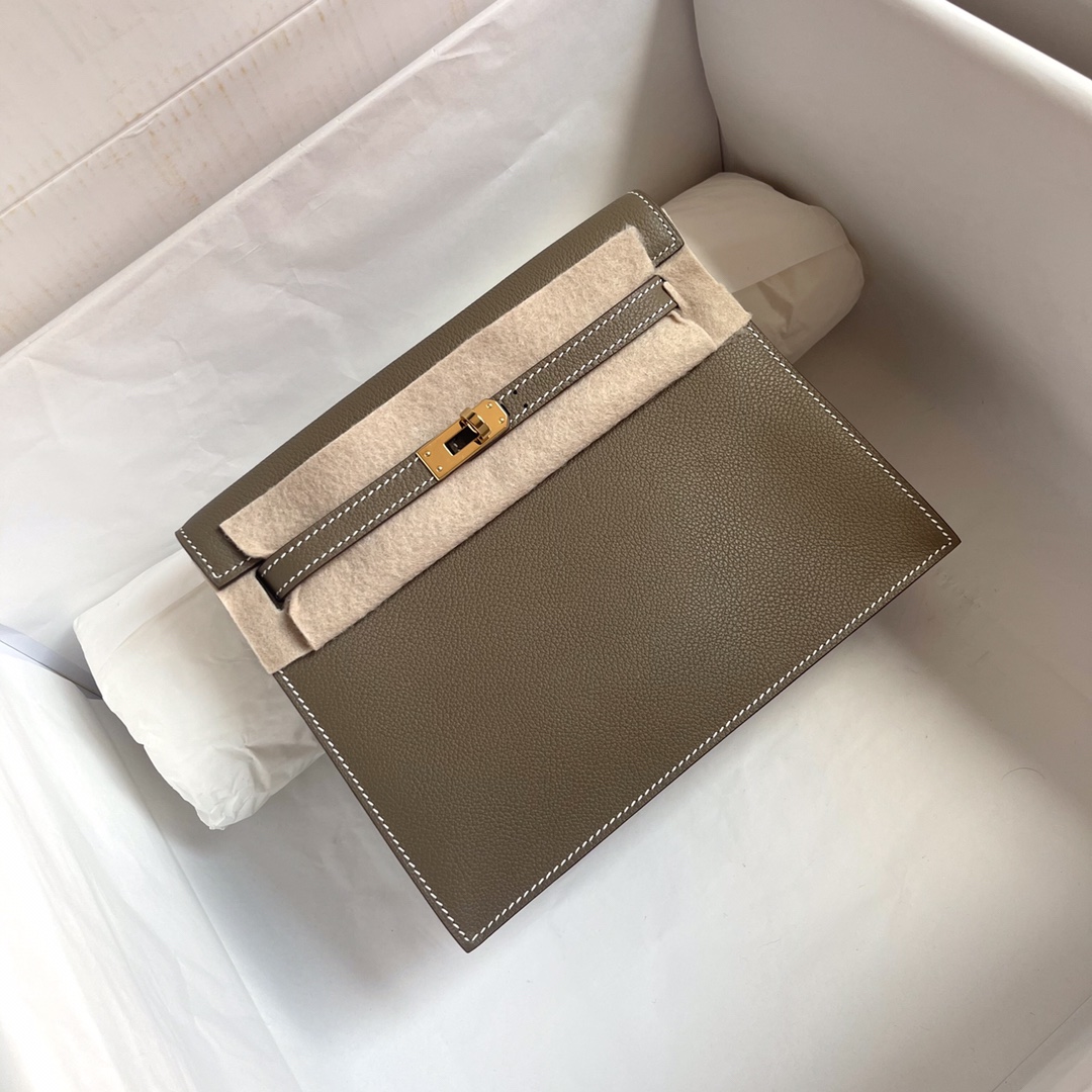 Hermès Kelly danse dancing bag Elephant Gray 18 year-end benefitRare edition counter first release, see picture to identify goods1280 Dancing bag