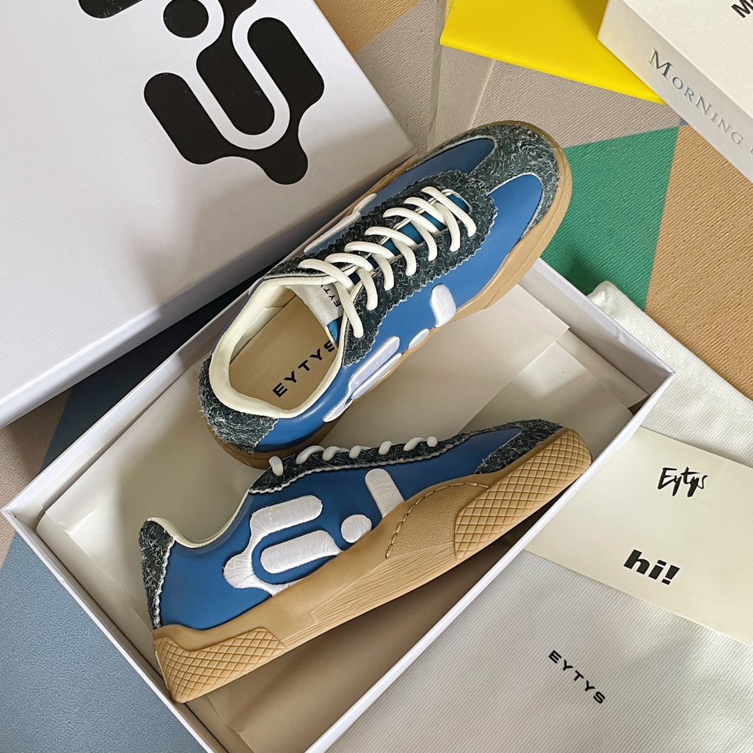 EYTYS Santos: Modern German Leather Sneakers with Embroidered Logo - 图片 4