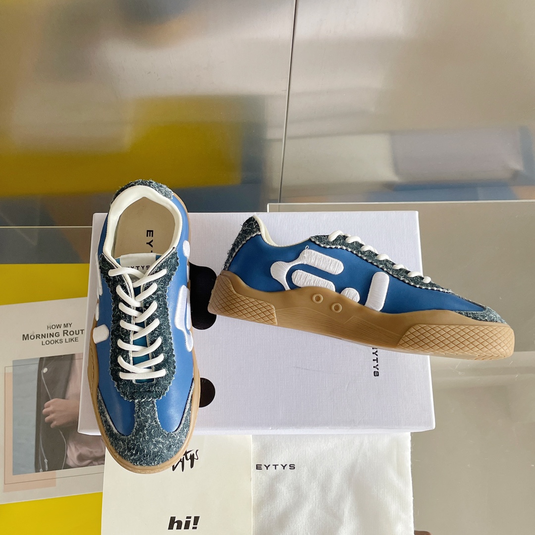 EYTYS Santos: Modern German Leather Sneakers with Embroidered Logo - 图片 3