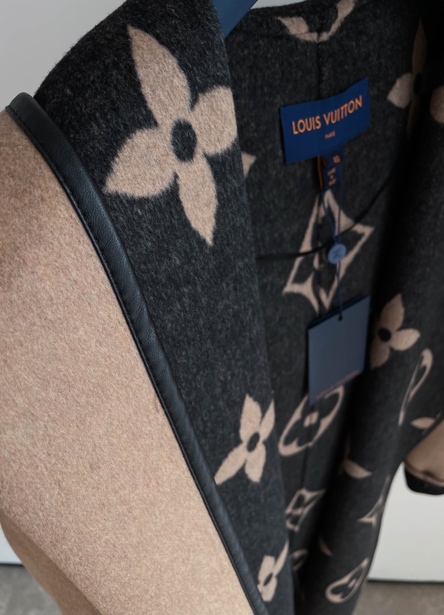 Monogram Wool-Silk Blend Wrap Coat with Leather Trim 4 i1668403020 6160 3