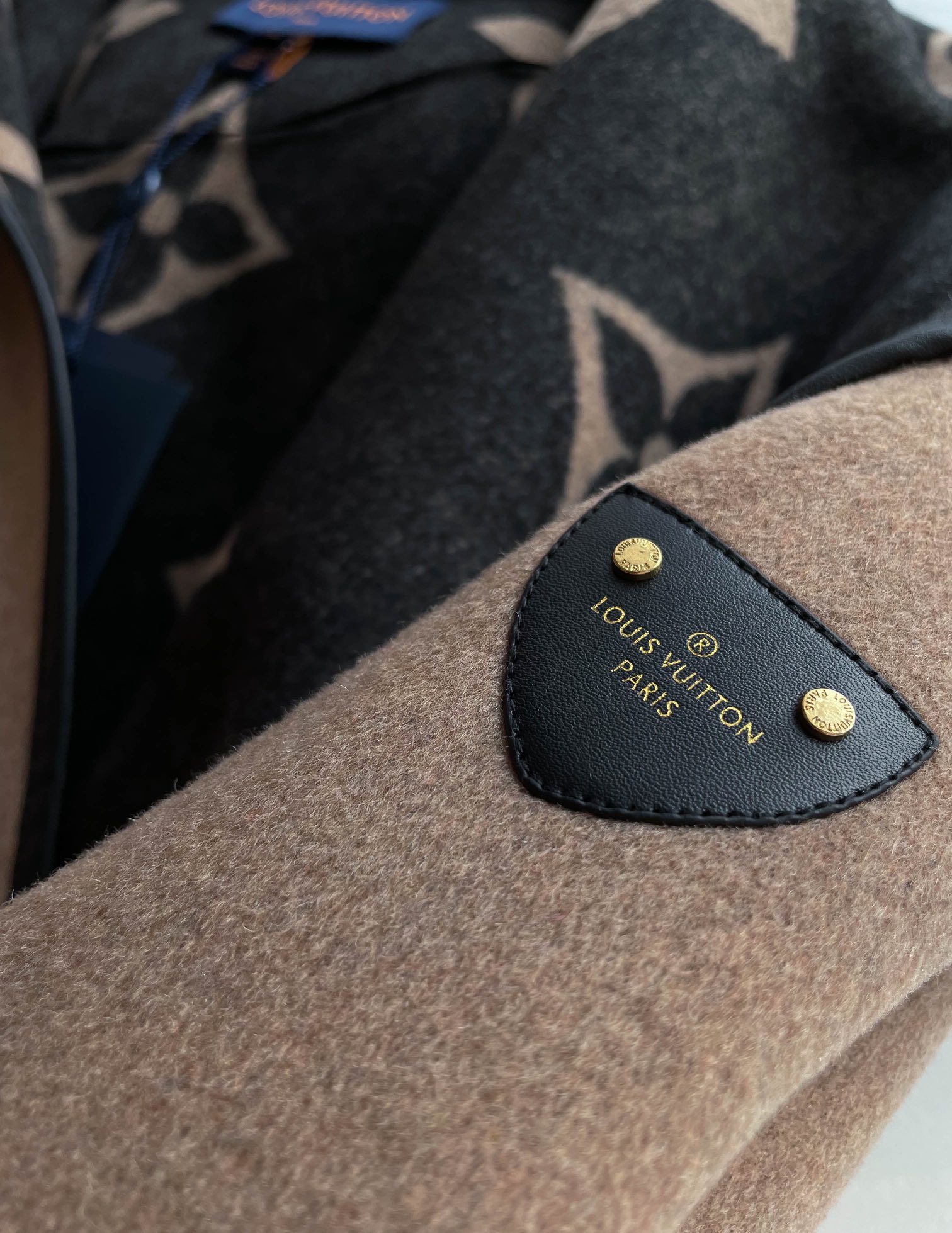 Monogram Wool-Silk Blend Wrap Coat with Leather Trim 6 i1668403020 6328 5