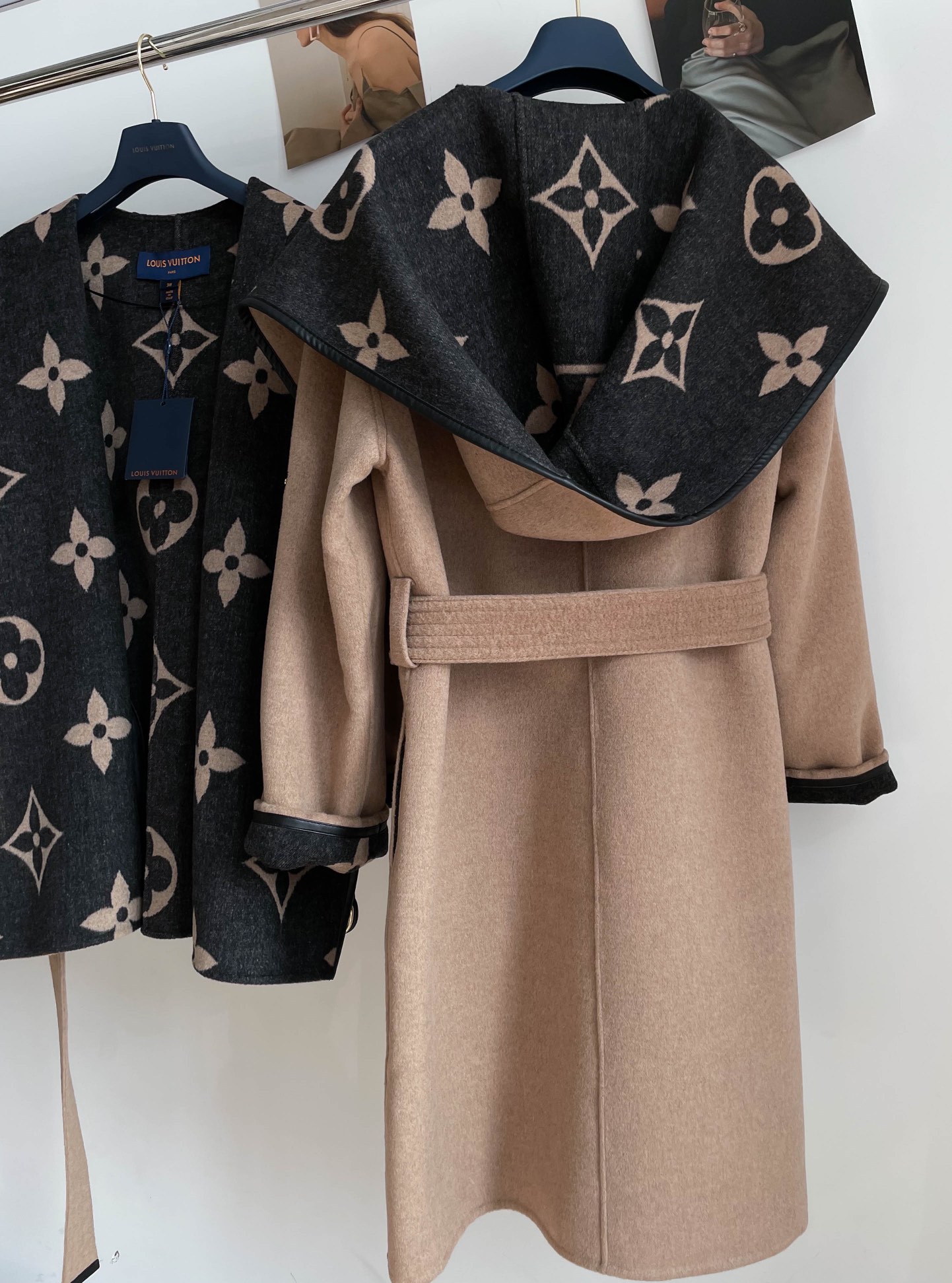 Monogram Wool-Silk Blend Wrap Coat with Leather Trim 3 i1668403020 6541 2