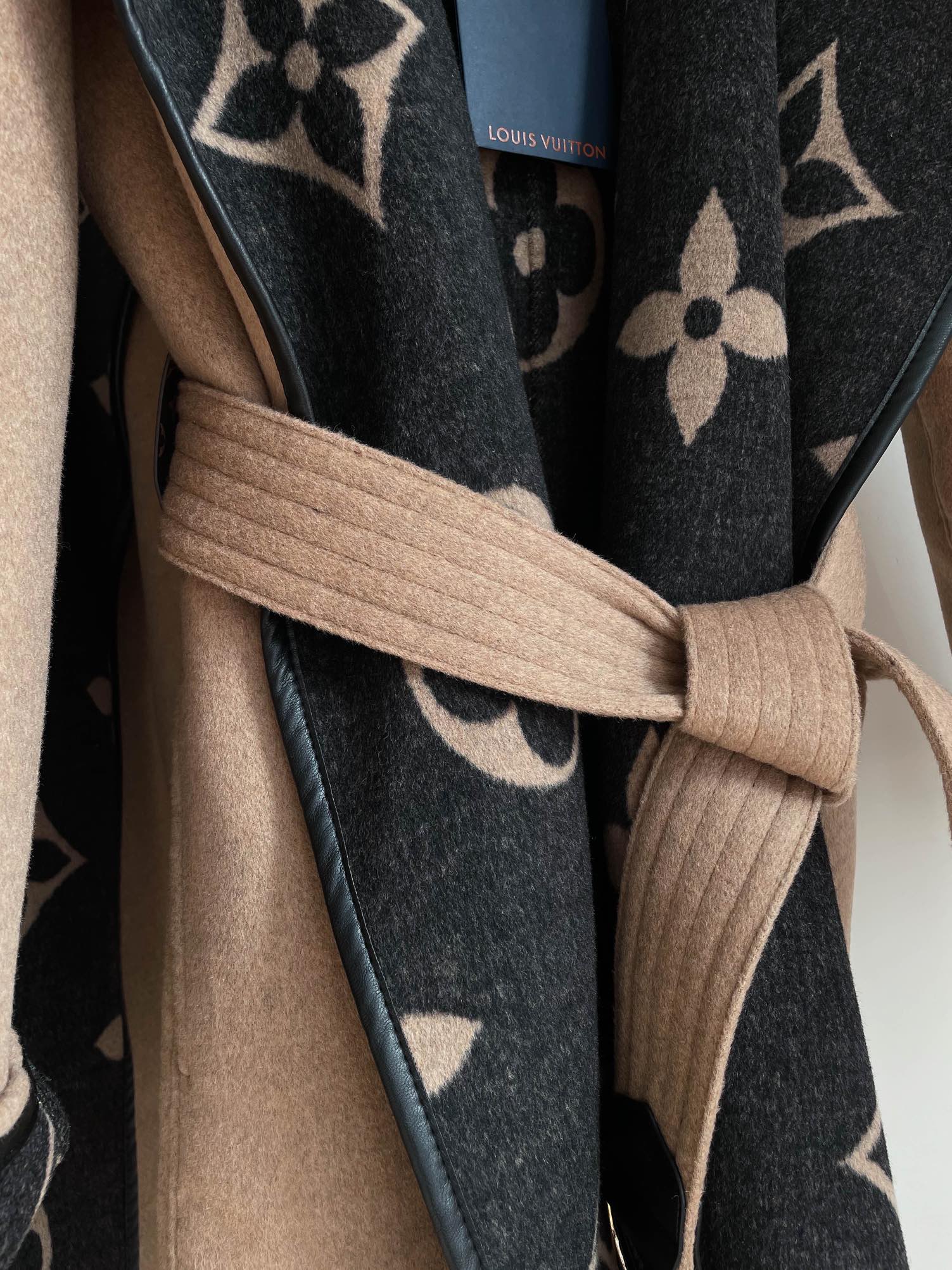 Monogram Wool-Silk Blend Wrap Coat - Classic & Elegant Women's Winter Essential 4 i1668404322 4538 3