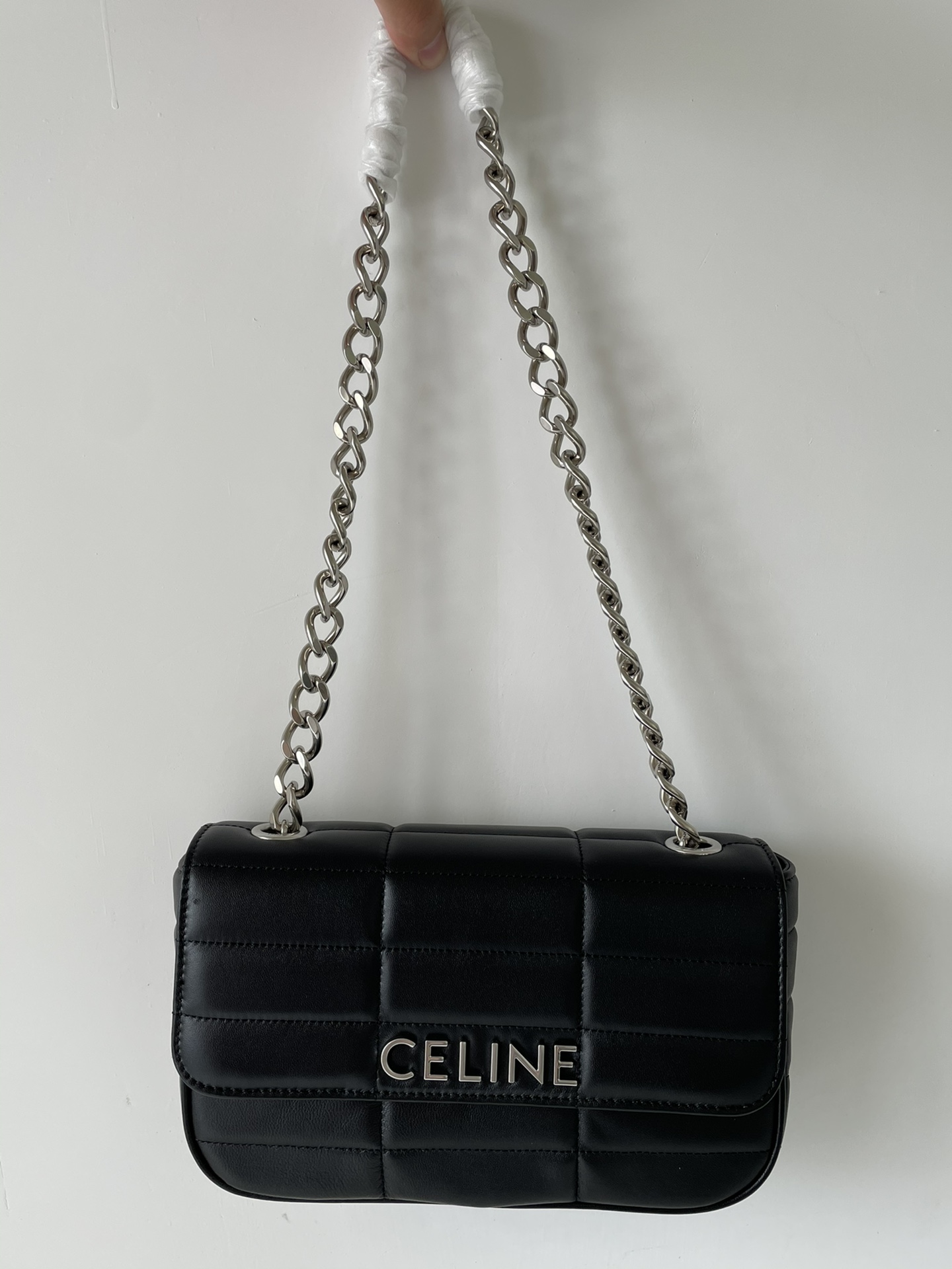Celine MATELASSE MONOCHROME QUILTED SHEATH LEATHER CHAIN SHOULDER BAG