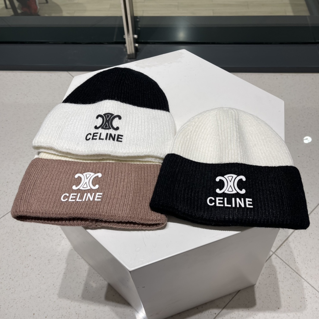 Celine Hats Knitted Hat Unisex Women Fall/Winter Collection