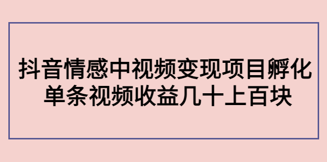 【网赚上新】056.黄岛主：抖音情感中视频变现项目