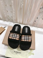 Burberry Shoes Slippers Lambswool PVC Rubber Wool Fall/Winter Collection Vintage