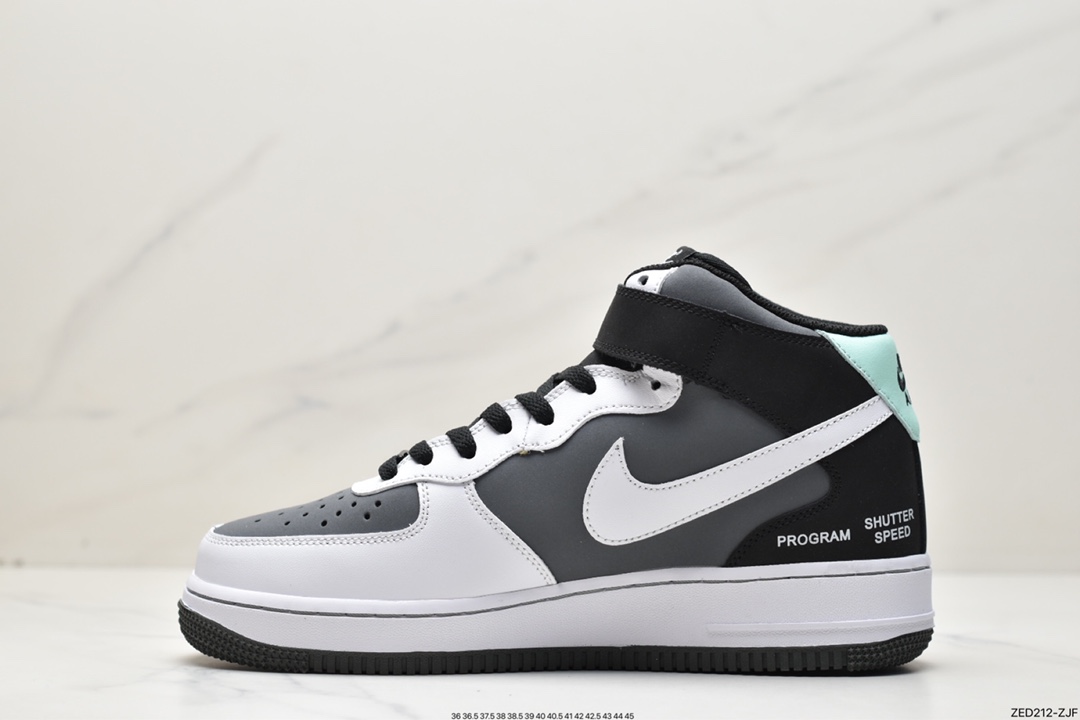 Air Force 1 MID black and white gray camera CN6863-502