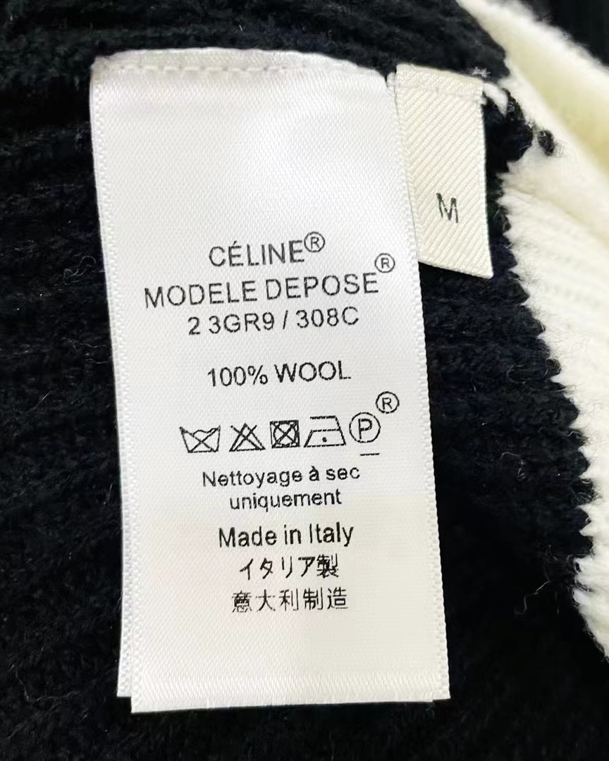2022Celine 2022FW凯旋门羊毛拉链外套毛衣
