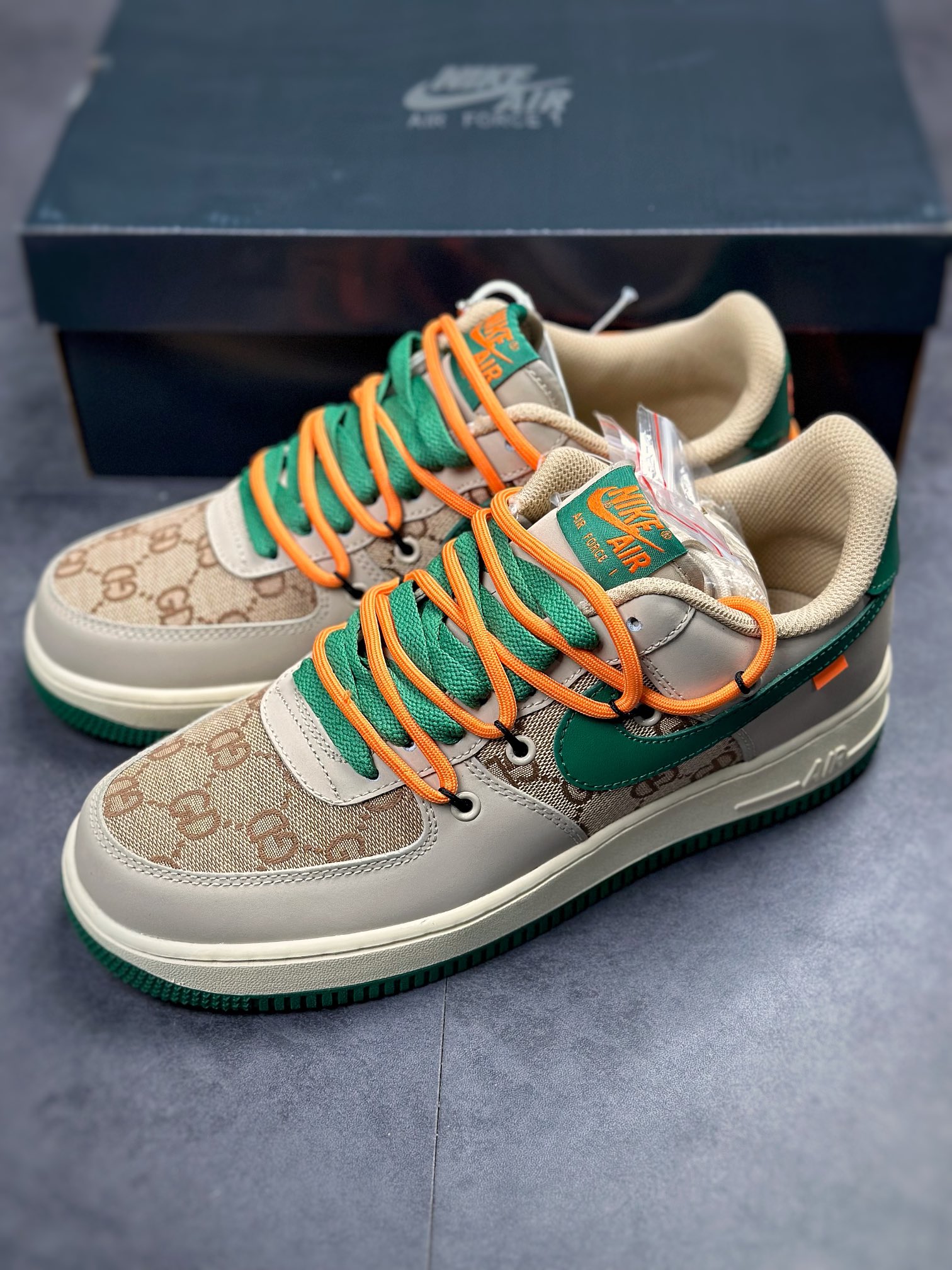 210 Nike Air Force 1 Low 07 米黄绿Gucci绑带 CV1724-109