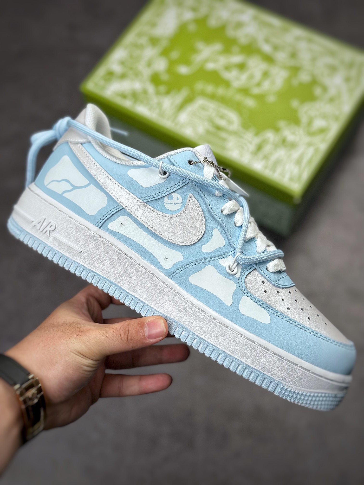 250 Nike Air Force 1 Low 07 骷髅脚趾白蓝 CW2288-111