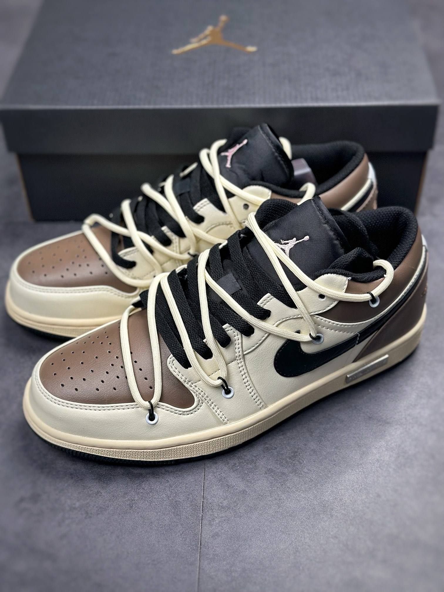 220 Air Jordan 1 Low 摩卡绑带 解构抽绳鞋带 553558-062