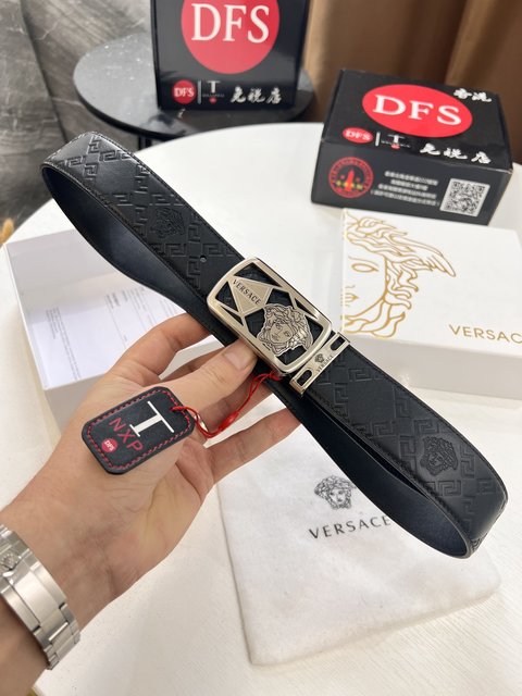 Versace Belts Cowhide Trendy Brand