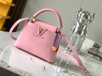 Louis Vuitton LV Capucines Bags Handbags Pink Gold Hardware Sheepskin Mini N93429