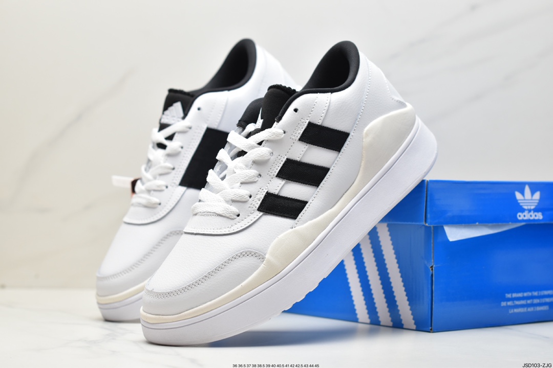 Adidas ADIMA TIC HM Low Matic series low-top thick-soled casual sports shoes ”leather white and black” IG7351