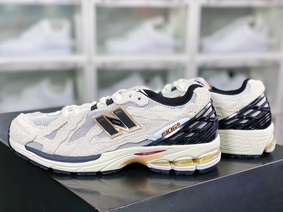 NB M1906Dv2 ”Protection Pack” Series Retro Jogging Shoes ”Deconstructed Suede Light Gray Black Gold” M1906DC