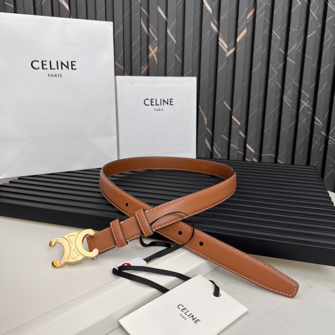 Celine Triomphe Lederen Riem - Stijlvol Accessoire voor Dames en Heren