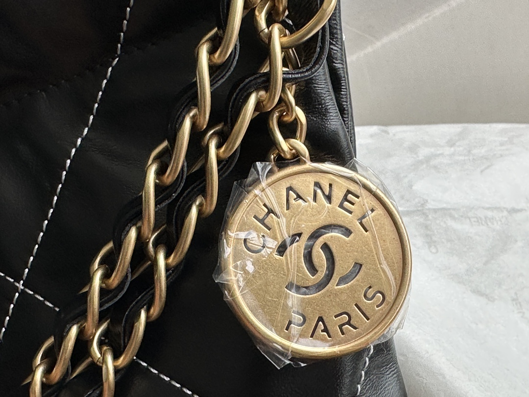 顶级货_法国高端定制品Chane1AS3260#Chanel2022新品油蜡皮小胎牛皮索口购物袋独家实拍
