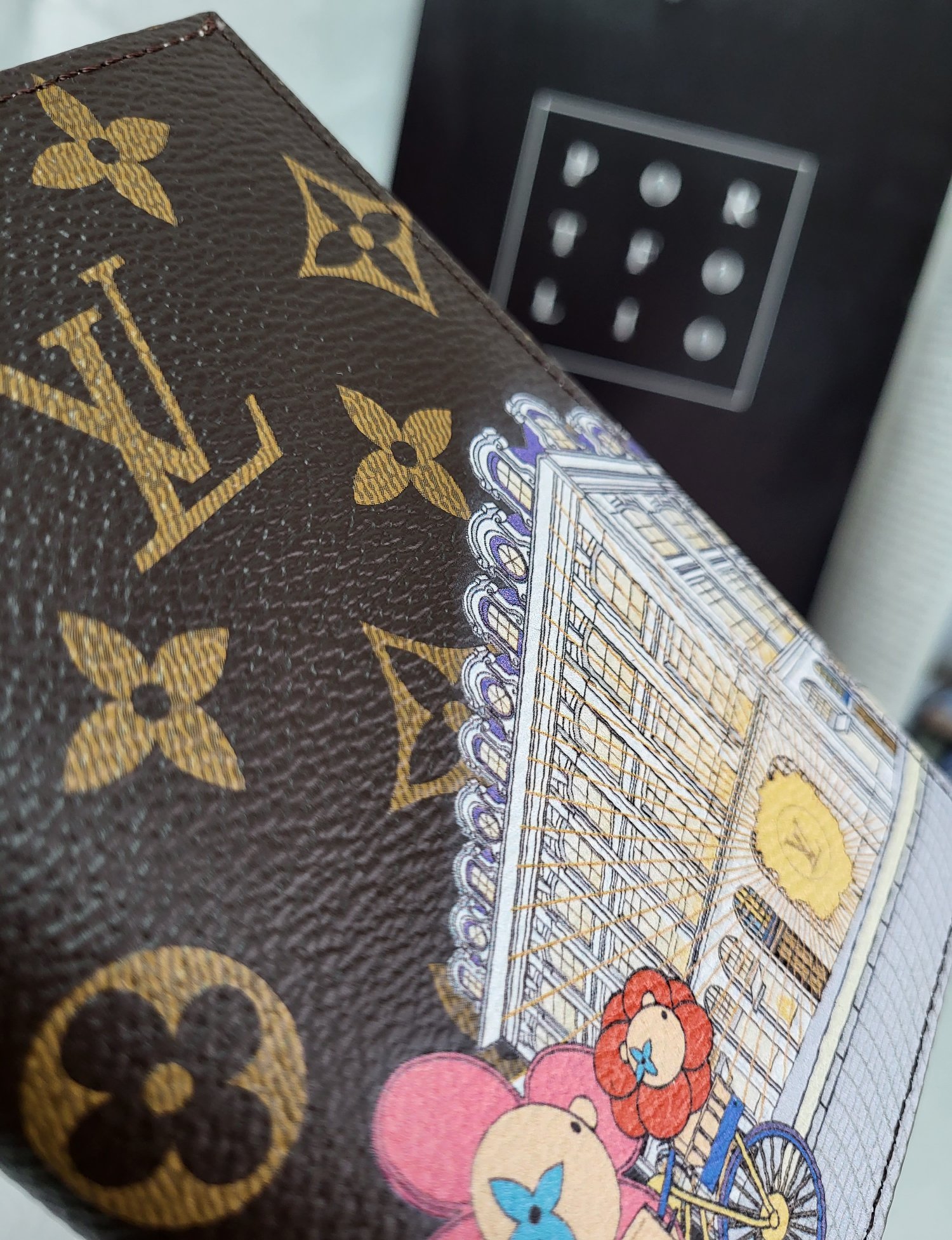 Close-up of leather texture on a passport holder