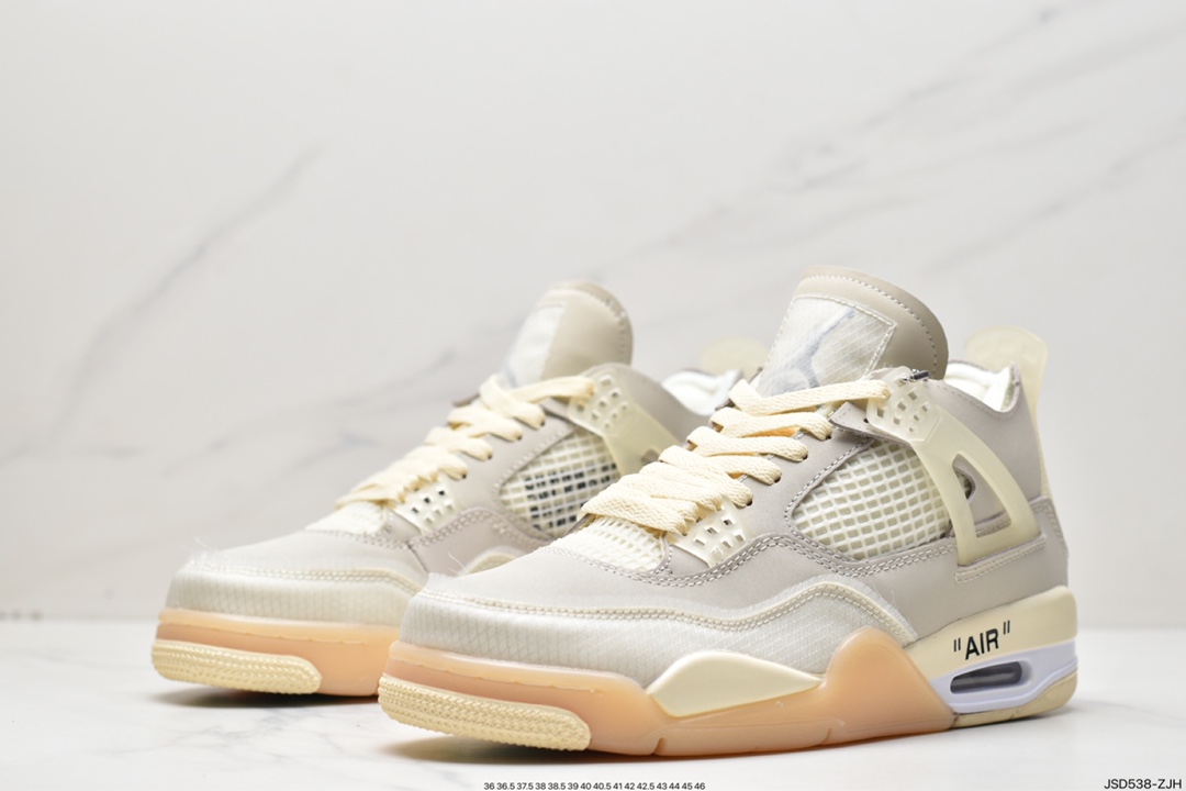 Off-White x Air Jordan 4 Retro ”Cream/Sail” Michael · AJ4 generation in the help CV9388-100