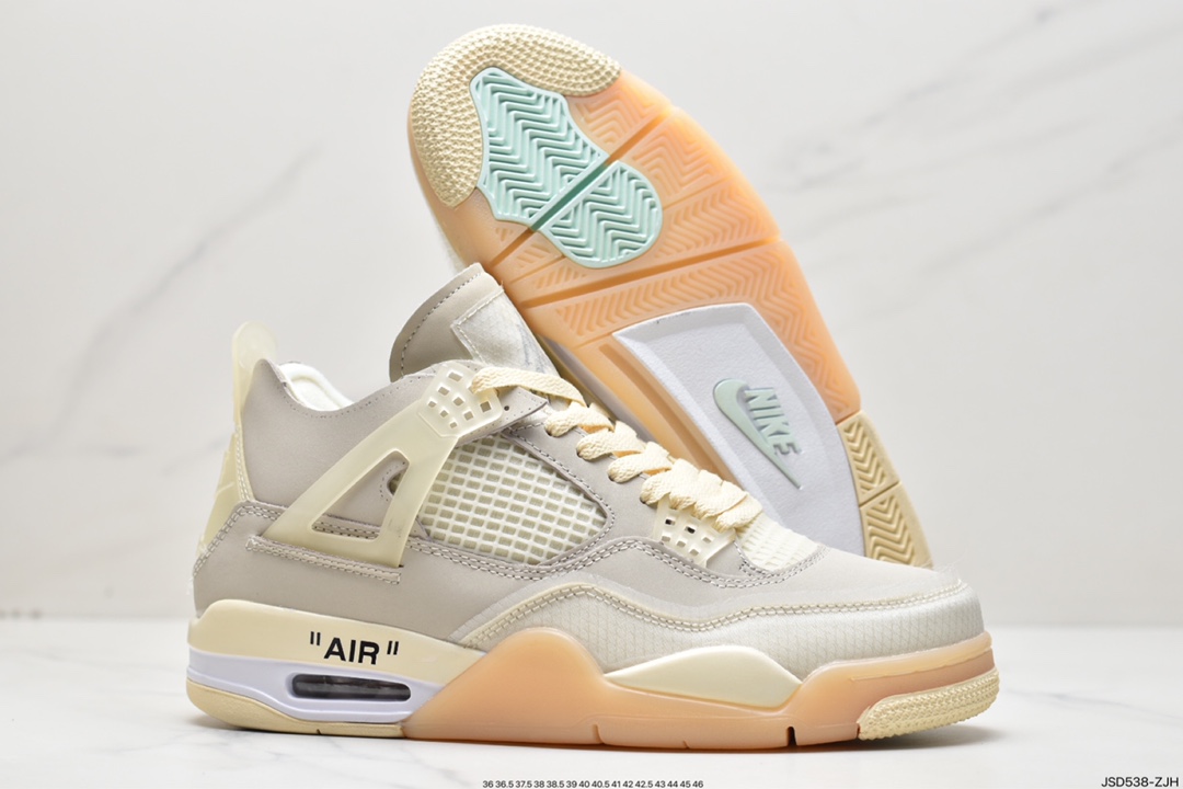 Off-White x Air Jordan 4 Retro ”Cream/Sail” Michael · AJ4 generation in the help CV9388-100