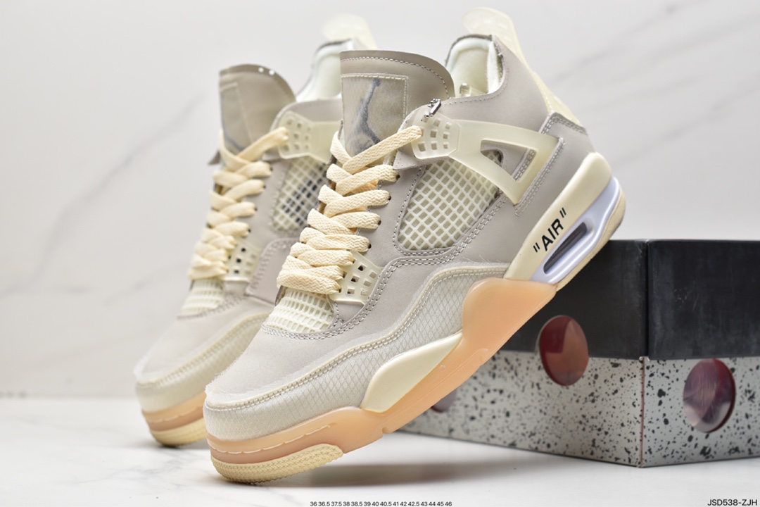 Off-White x Air Jordan 4 Retro ”Cream/Sail” Michael · AJ4 generation in the help CV9388-100