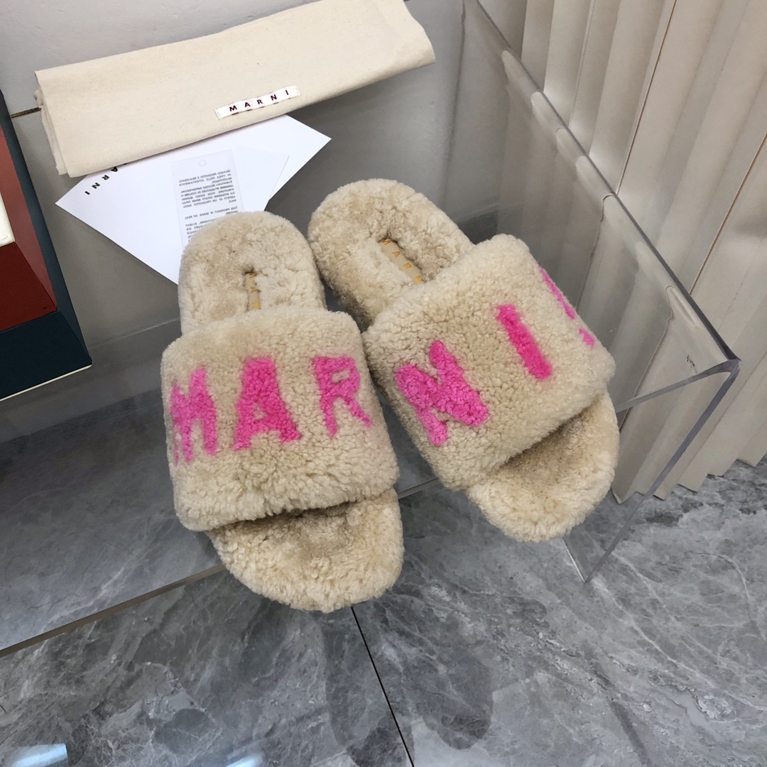 Marni2023秋新款经典毛毛鞋顶