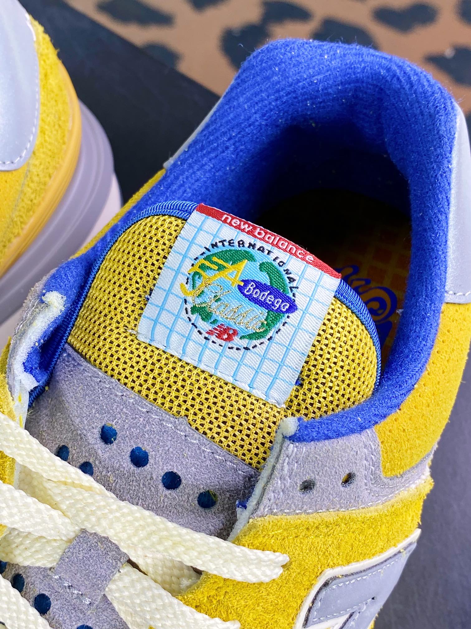 Bodega x NB 574 upgraded series low-top retro casual sports jogging shoes ”bright yellow sapphire blue silver” U574LGB1