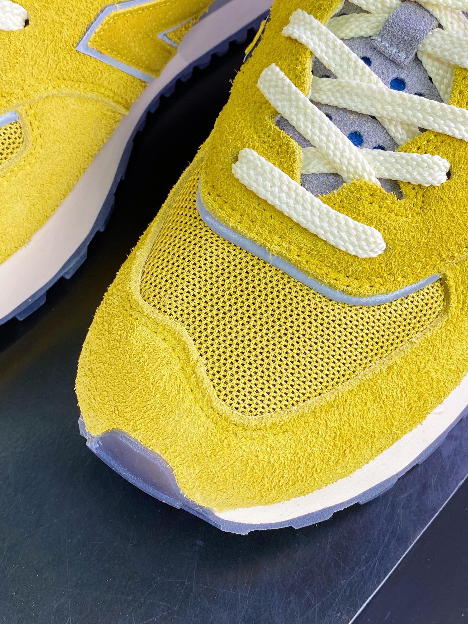 Bodega x NB 574 upgraded series low-top retro casual sports jogging shoes ”bright yellow sapphire blue silver” U574LGB1