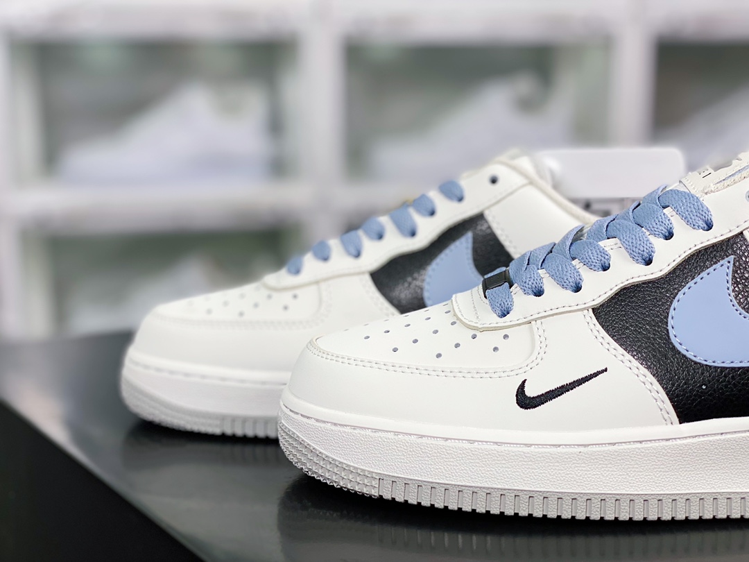 240  Air Force 1 '07 Low QS”Sail White/Yellow Mini Swoosh”空军一号板鞋“皮革米白黄小钩”FB1839-222