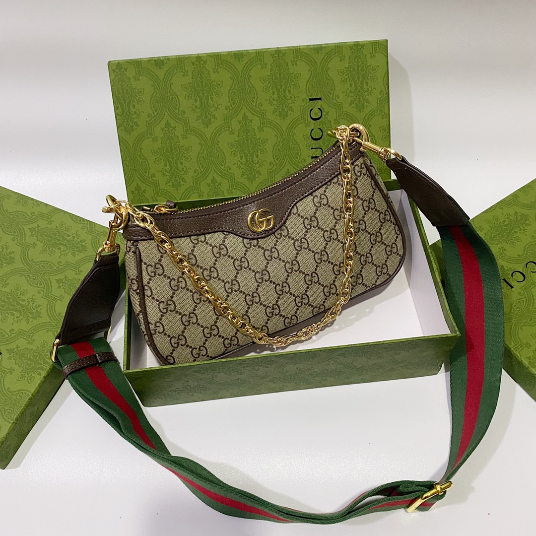 GUCCI Ophidia 小号手袋 GG Supreme 帆布