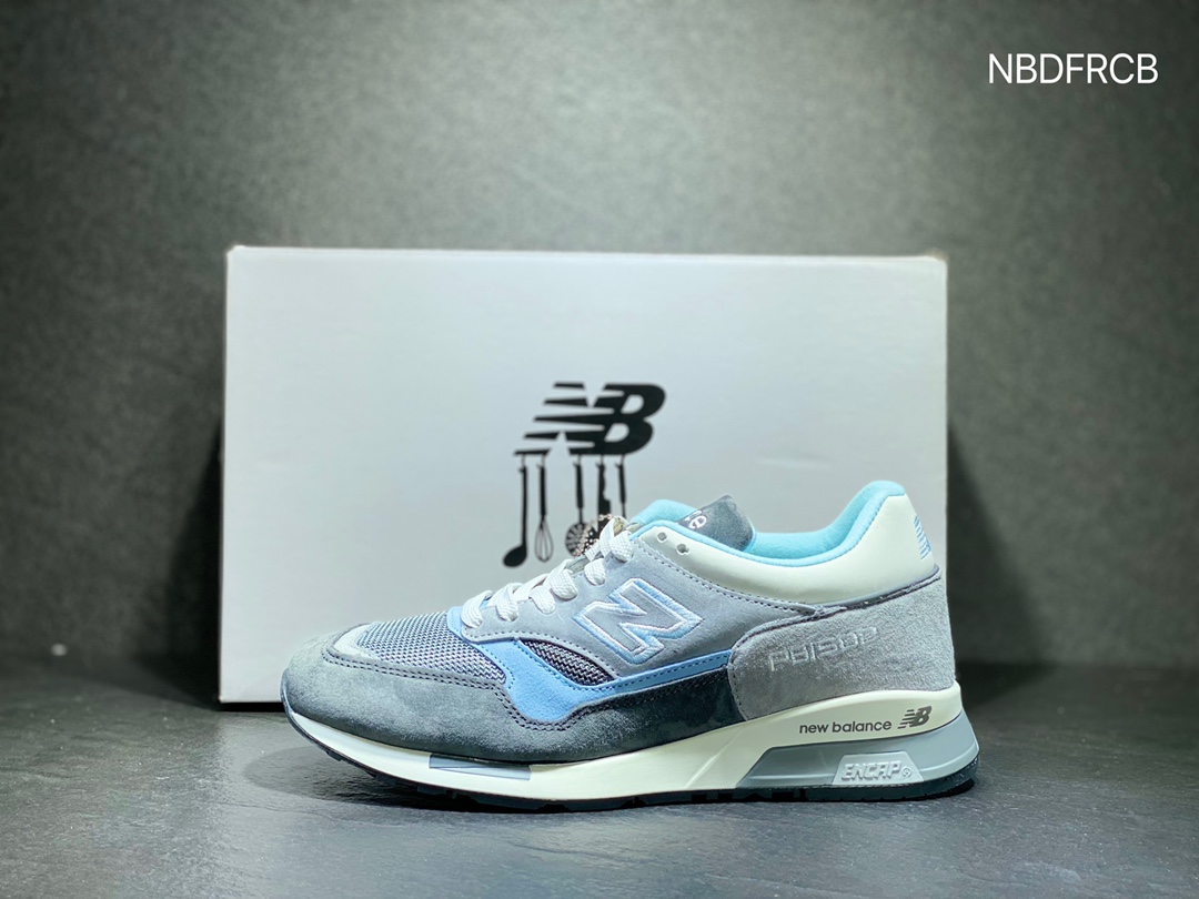 French Paris fashion restaurant brand PaperBoy x Beams x NB Made in UK M1500 high-end British jogging shoes ”suede gray blue mandarin duck” M1500BMS