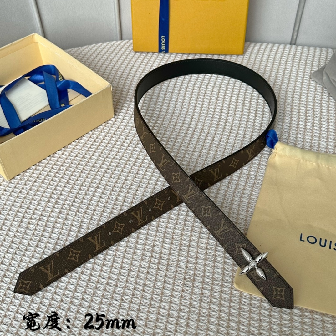 Top Grade Louis Vuitton Belts Coffee Color Women Calfskin Cowhide