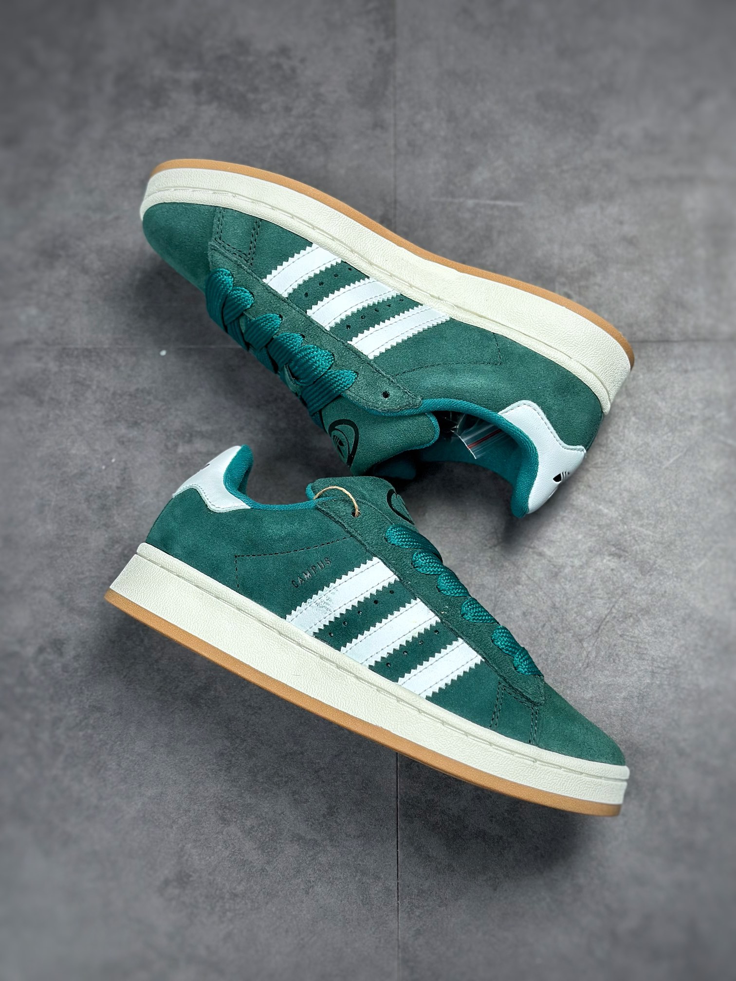 Adidas Campus 00s dark green white retro trend casual bread shoes HR1467