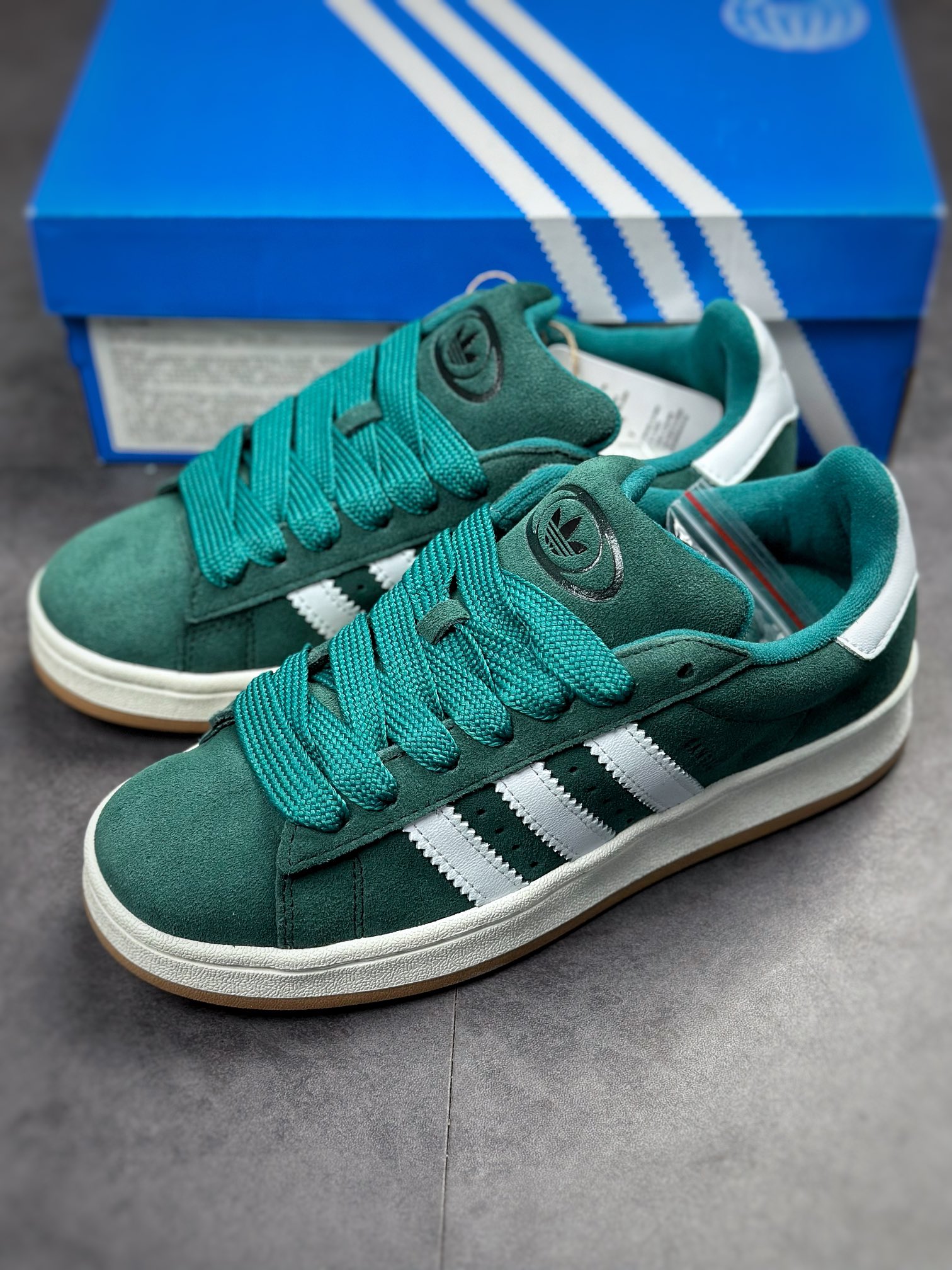 Adidas Campus 00s dark green white retro trend casual bread shoes HR1467