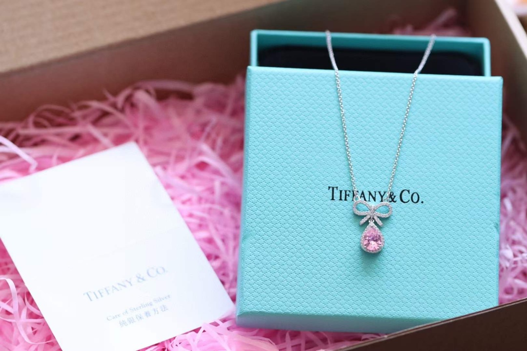 Tiffany & Co. Tiffany&Co. 粉钻蝴蝶结锁骨项链