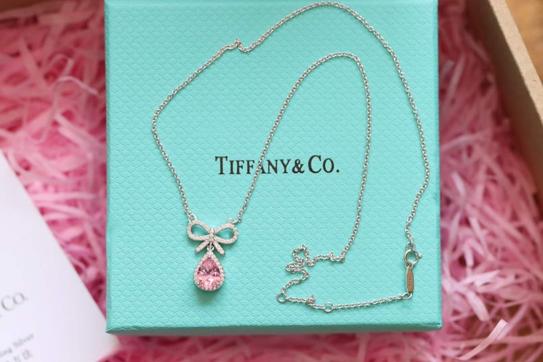 Tiffany & Co. Tiffany&Co. 粉钻蝴蝶结锁骨项链