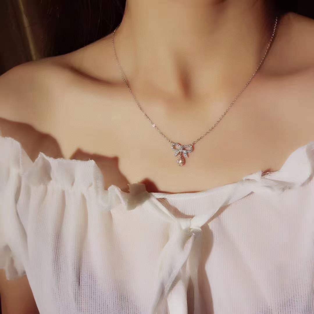 Tiffany & Co. Tiffany&Co. 粉钻蝴蝶结锁骨项链