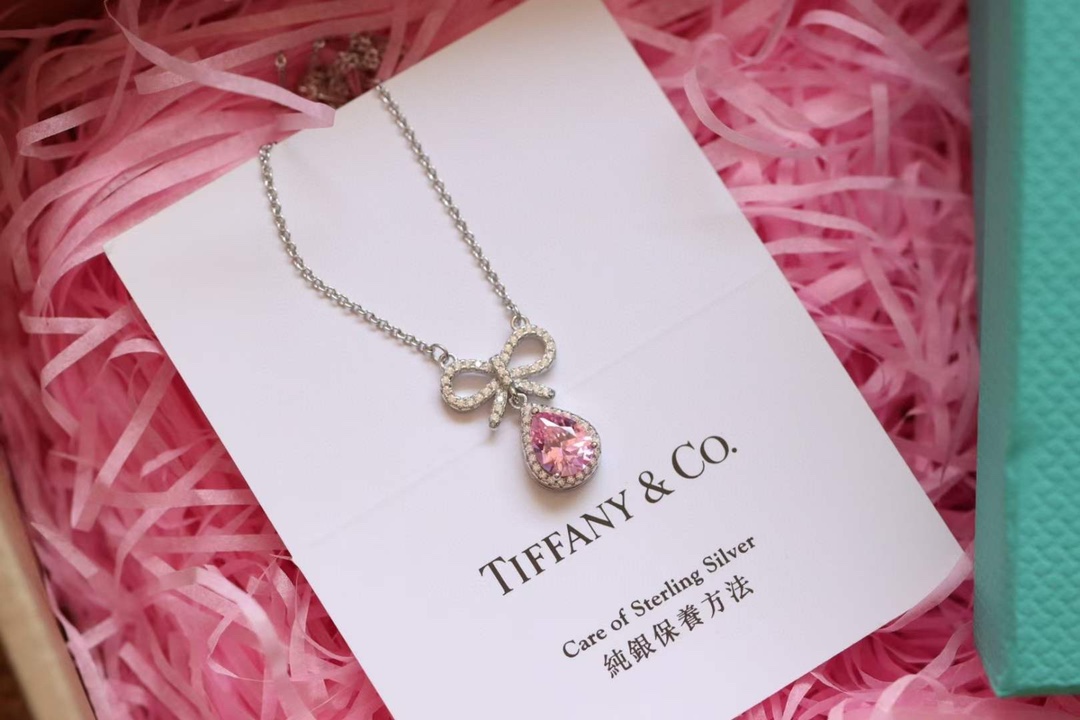 Tiffany & Co. Tiffany&Co. 粉钻蝴蝶结锁骨项链