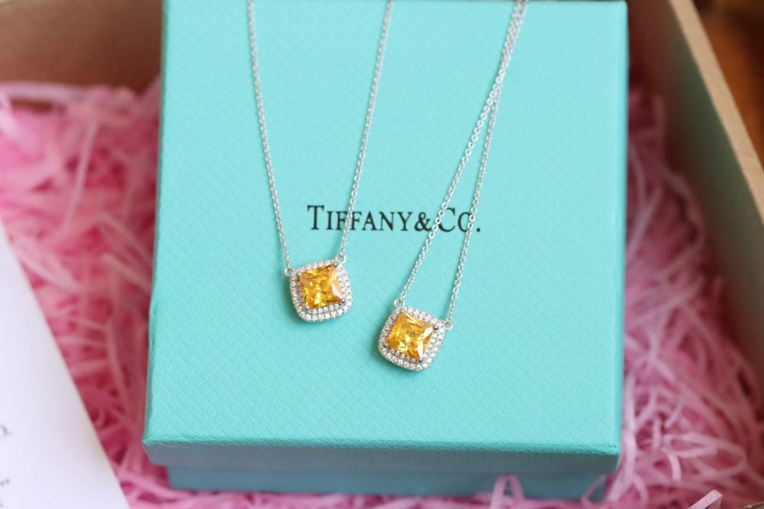 Tiffany & Co. Tiffany & Co. 方形黄钻锁骨项链