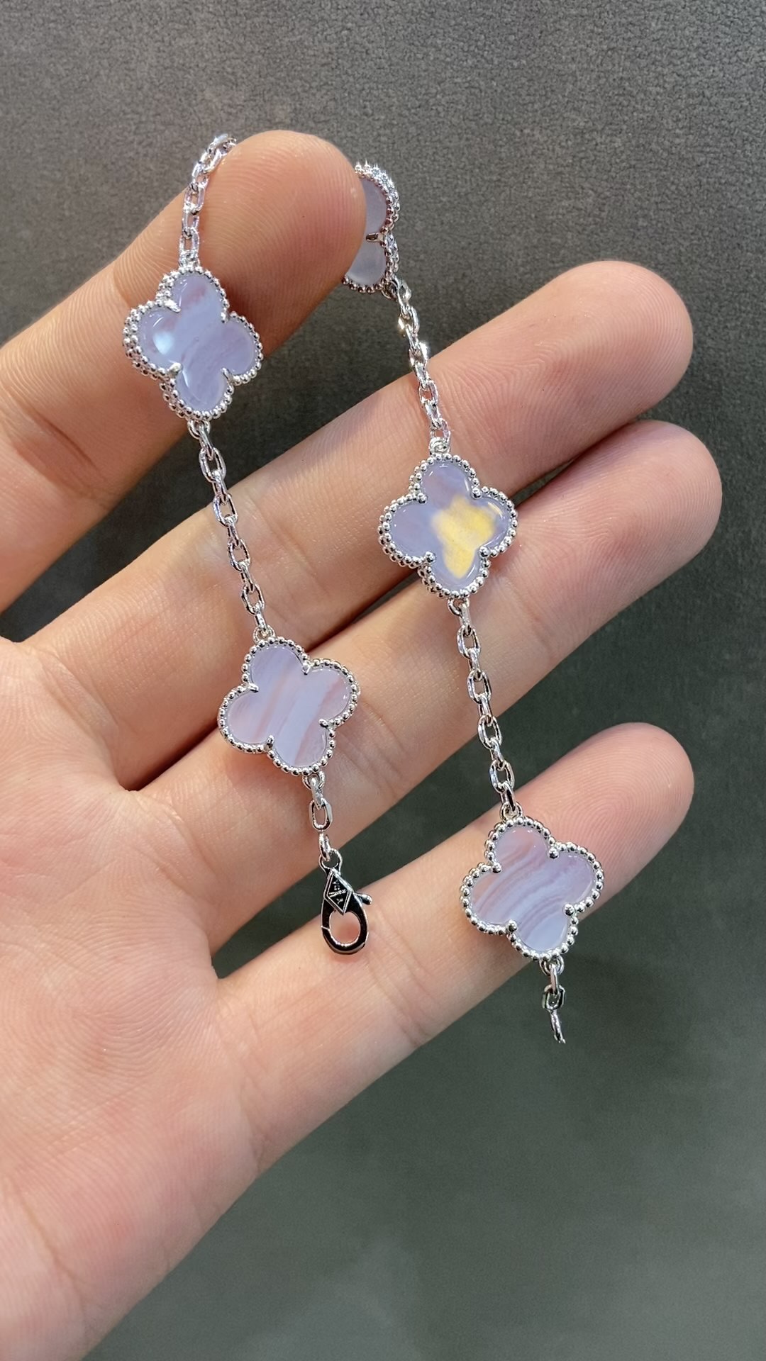 Van Cleef & Arpels vca天然紫玉髓五花手链